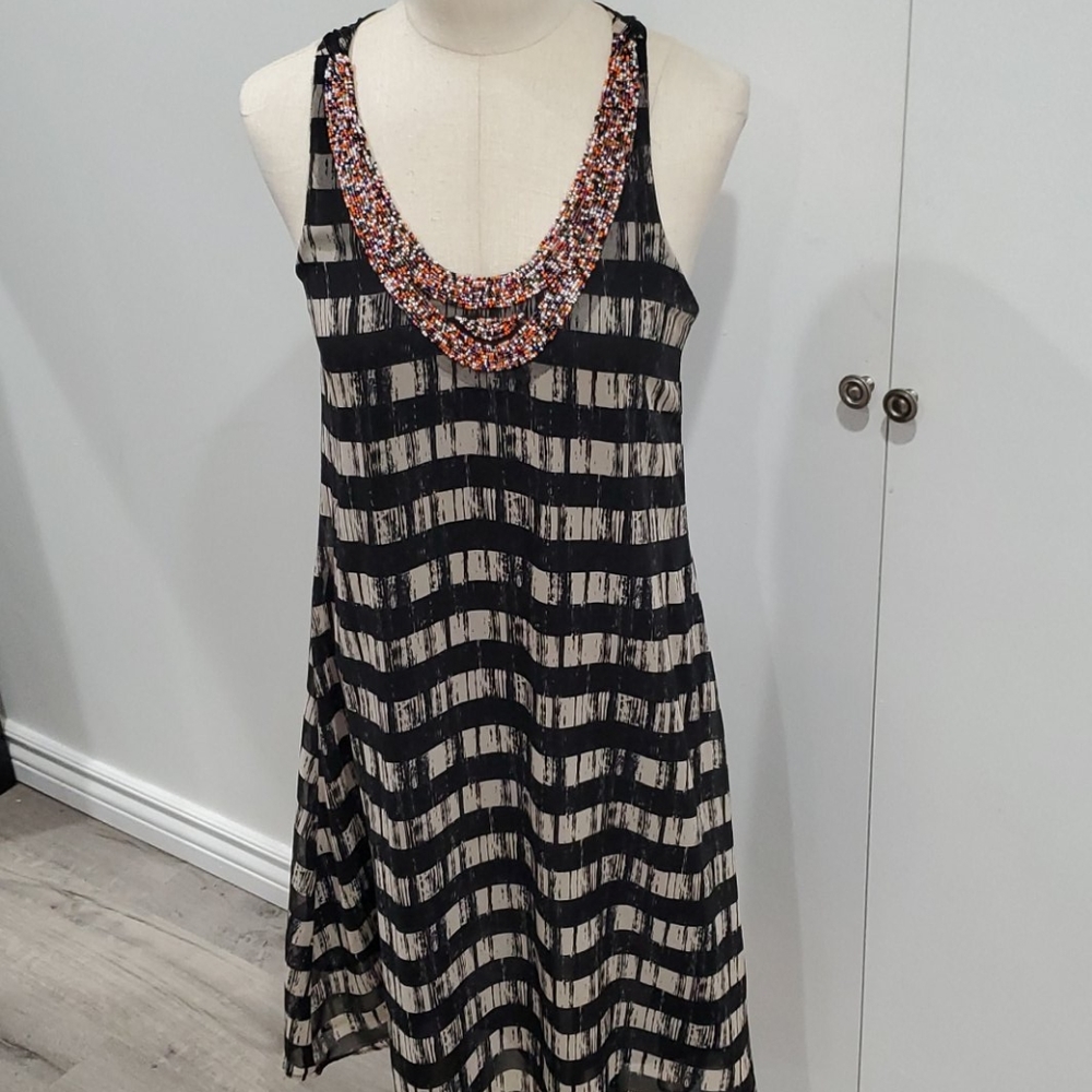 Aqua Embroidered Racerback Midi Summer Dress Size Small